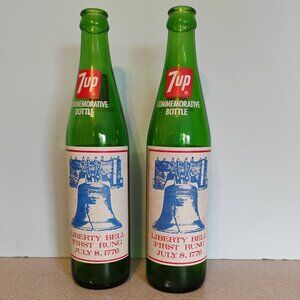 7UP Bicentennial Commemorative Bottles, set of 2
